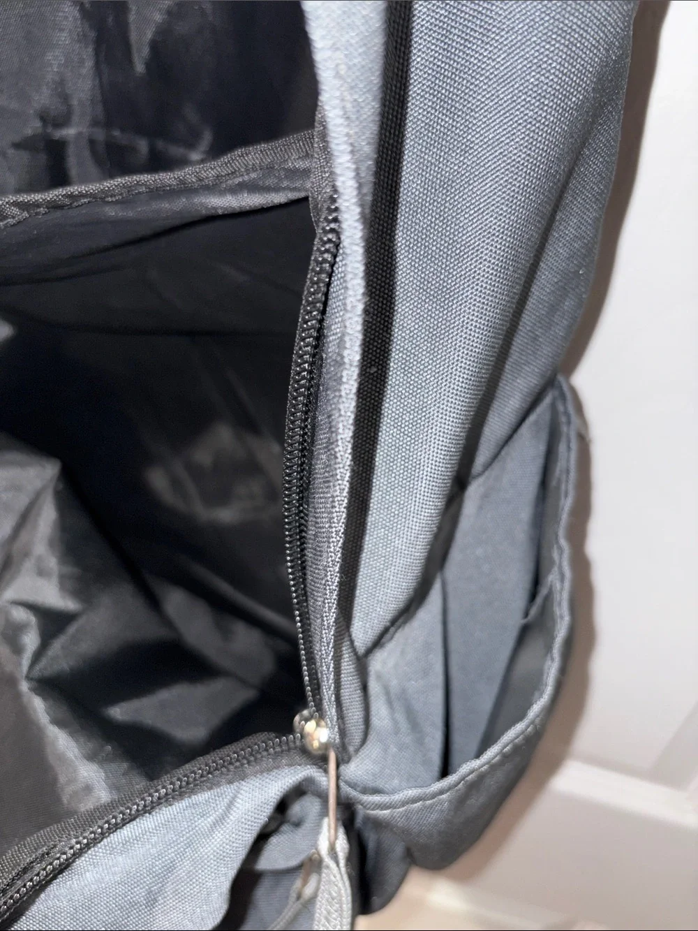 Classic Gray Everyday Backpack with Front Zip Pocket